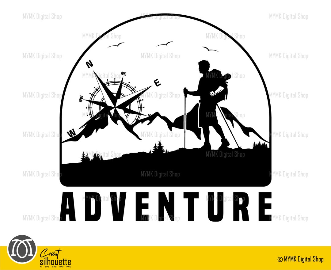 Hiking Svg, Hiker Svg, Camping Svg, Mountain Svg, Adventure Svg, Cricut