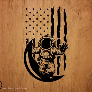 Astronaut US Flag svg # 4, Astronaut svg, svg, png, cricut, dxf, clipart, for Commercial and Personal use