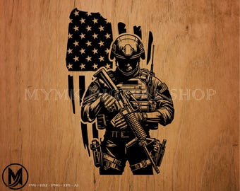 US Military Soldier svg, US Army US Flag, svg, png, cricut, dxf, clipart, for Commercial and Personal use