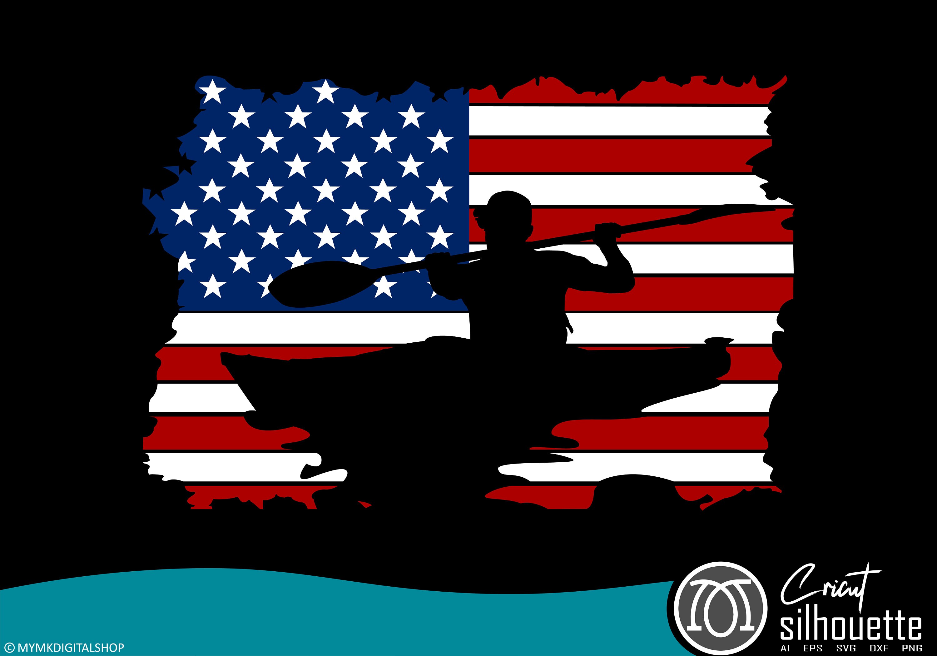 Kayak svg kayak svg bandiera americana 2 kayaker svg Etsy