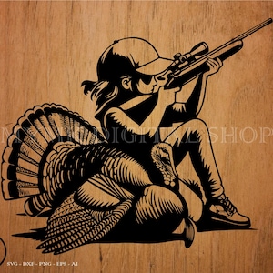 Kleines Mädchen Jäger svg, Jagd svg, Truthahnjagd svg, svg, png, cricut, dxf, Clipart, für kommerziellen und persönlichen Gebrauch