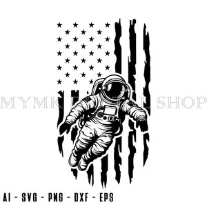 Astronaut US Flag svg, Astronaut svg, svg, png, cricut, dxf, clipart, for Commercial and Personal use