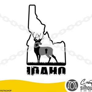 Hirsch Jagd svg, idaho Karte, Dear Svg, png, clipart, svg, png, cricut ready