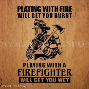 Playing with a firefighter svg, firefighter svg, fireman svg, svg, png, cricut, dxf, clipart, for Commercial and Personal use