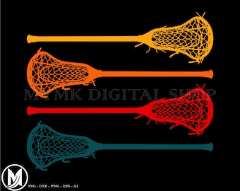 Lacrosse SVG, palos de lacrosse de colores SVG, SVG, PNG, Cricut, DXF, clipart, para uso comercial y personal