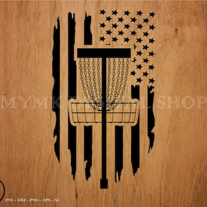 disc golf svg, american flag basket, frisbee golf, disc, frolf, golf, svg, png, clipart, cut file, dxf