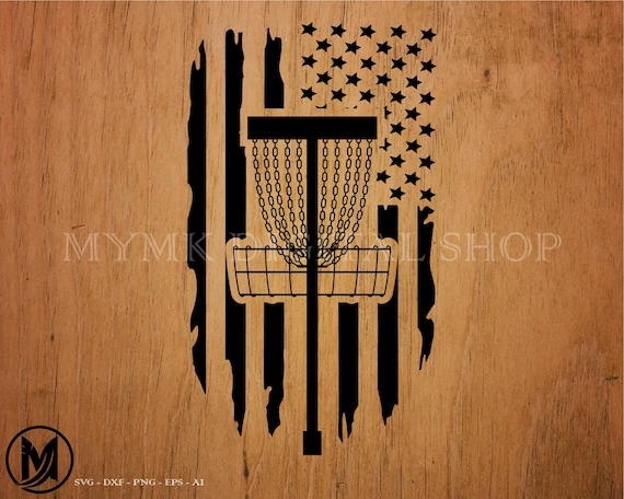 disc golf svg, american flag basket, frisbee golf, disc, frolf, golf, svg, png, clipart, cut file, dxf