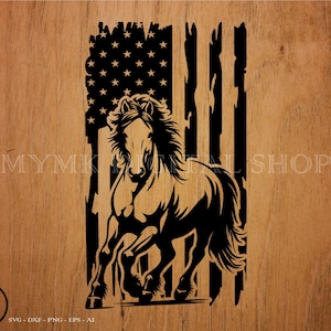 Horse svg, US Flag, horse clipart, cut file, cricut, svg, png, dxf, eps, ai, for Commercial and Personal Use