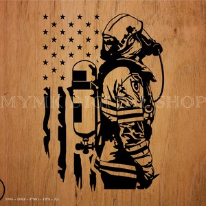 Fireman US Flag svg file, fireman svg, firefighter svg, svg, png, cricut, dxf, clipart, for Commercial and Personal use