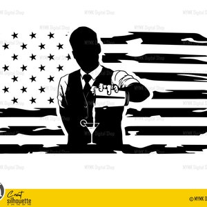 Bartender in American Flag svg file, Bartender svg, svg, png, cricutm dxf, clipart, for Commercial and Personal use