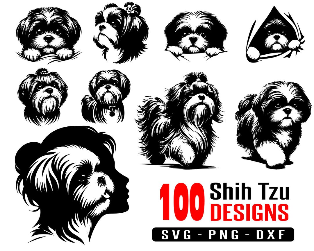 100 Shi Tzu Dog Designs Svg, Shih Tzu Svg, Dog Svg, Bundle Svg, Svg ...