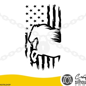 American Flag Horse Mustang Head Svg, horse svg, horse clipart, horse png, horse cut file