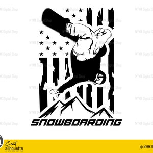 Snowboarder Freestyle US Flag Mountain Svg Datei, Snowboarding svg, svg, png, cricut, dxf, clipart, für kommerzielle und persönliche Nutzung