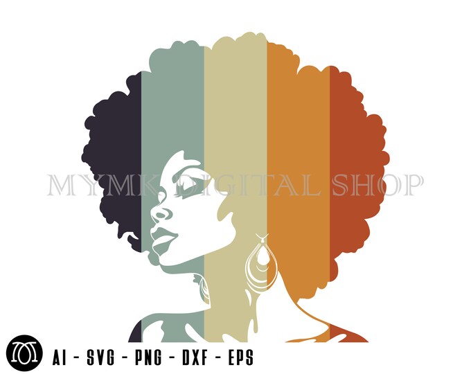 Afro Roots Graphics Afro Roots SVG - Queen Clipart African American Png Dxf Eps Jpeg Png ...