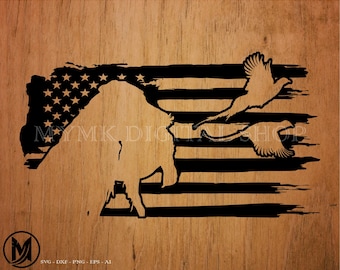 pheasant svg, american flag dog hunter, pheasant hunting svg, hunting svg, bird hunting svg, png, svg, cut file, dxf file, cricut