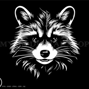 Raccoon svg, Raccoon Head White, Trash Panda svg, svg, png, cricut, dxf, clipart, for Commercial and Personal use