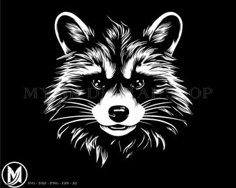 Raccoon svg, Raccoon Head White, Trash Panda svg, svg, png, cricut, dxf, clipart, for Commercial and Personal use