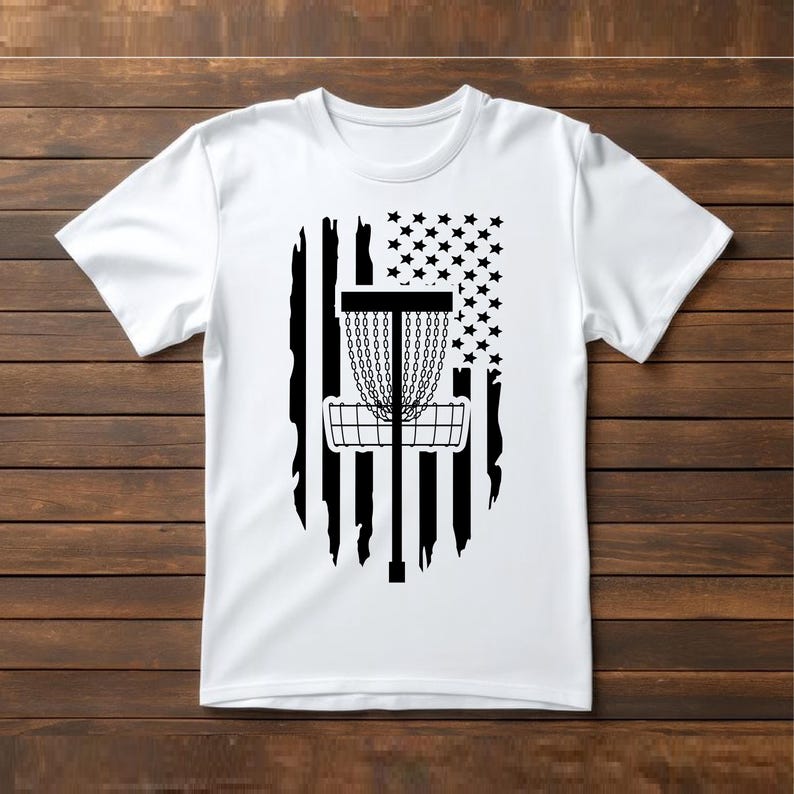 Disc Golf svg, amerikanische Flagge Korb, Frisbee Golf, Disc, Frolf, Golf, svg, png, Clipart, schnitt Datei, dxf Bild 2