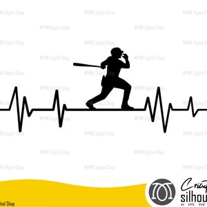 Baseball svg,baseball heartbeat pulse clipart, baseball clipart, png, baseball cut file, cricut ready