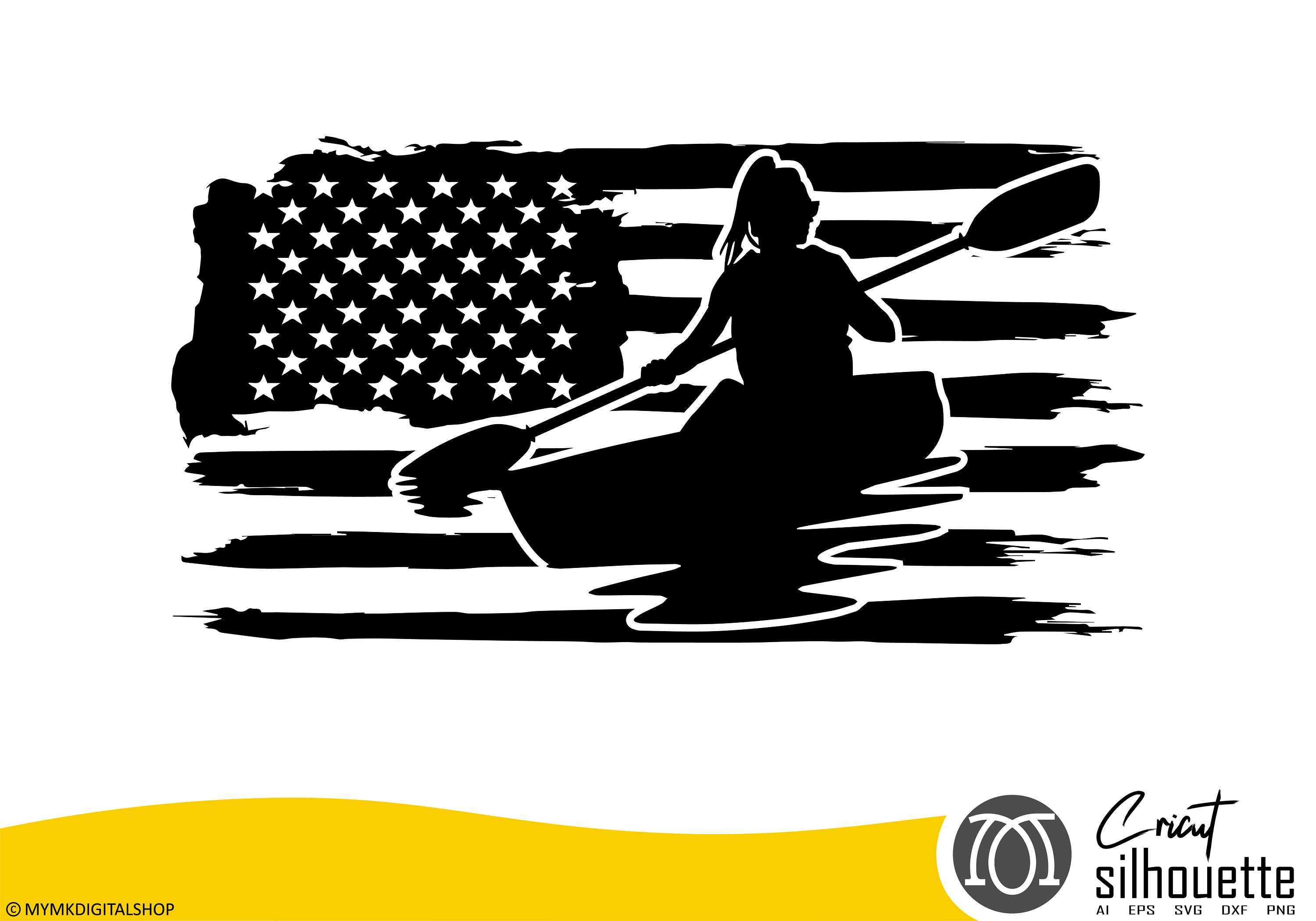 Kayak svg kayaking svg american flag girl kayaker svg lake | Etsy