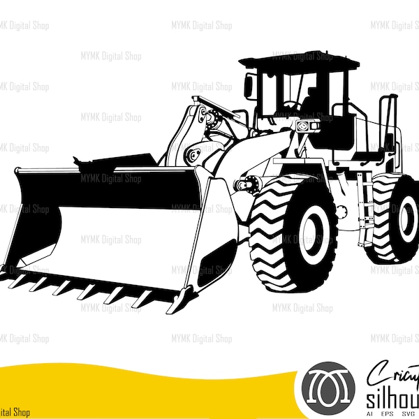 Bulldozer svg, vector svg, heavy equipment svg, trucks svg, svg, png, cricut, dxf, clipart, for Commercial and Personal use