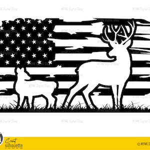 Caza de ciervos svg, ciervos svg, ciervos y niños 2, bandera americana, silueta, png, rifle svg, png, cricut ready