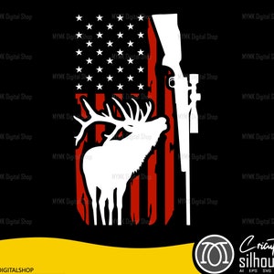 Deer svg, deer hunting svg, american flag elk huntingA, svg, png, cut file, cricut ready