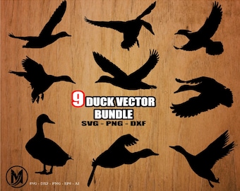 9 Duck Silhouette Bundle svg file, duck hunting svg, hunting svg, svg, png, cricut, dxf, clipart, for Commercial/Personal use