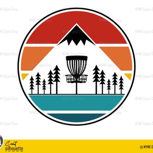 disc golf svg, mountain and trees circle svg, svg, png, cricut, dxf, clipart, for Commercial and Personal use