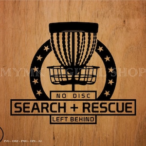 Discgolf, opsporing en redding | Geen schijf achtergelaten, gesneden bestand, cricut, png, dxf, svg, clipart, voor persoonlijk en commercieel gebruik
