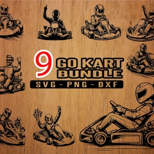 Go kart svg, 9 go kart design Bundle svg, svg, png, cricut, dxf, clipart, for Commercial and Personal use