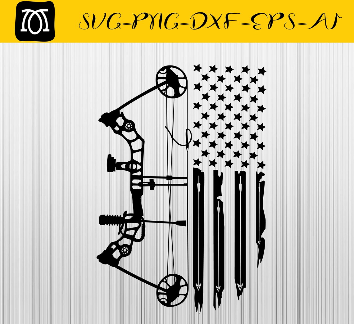 American flag bow svg bow hunting svg archery svg hunting Etsy