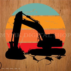 Bagger Silhouette svg, schwere Ausrüstung svg, Lastwagen svg, svg, png, Cricut, dxf, Clipart, für kommerziellen und persönlichen Gebrauch