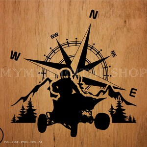 Atv Riding and Compass svg, atv svg, mud riding svg, svg, png, cricut, dxf, clipart, for Commercial and Personal use