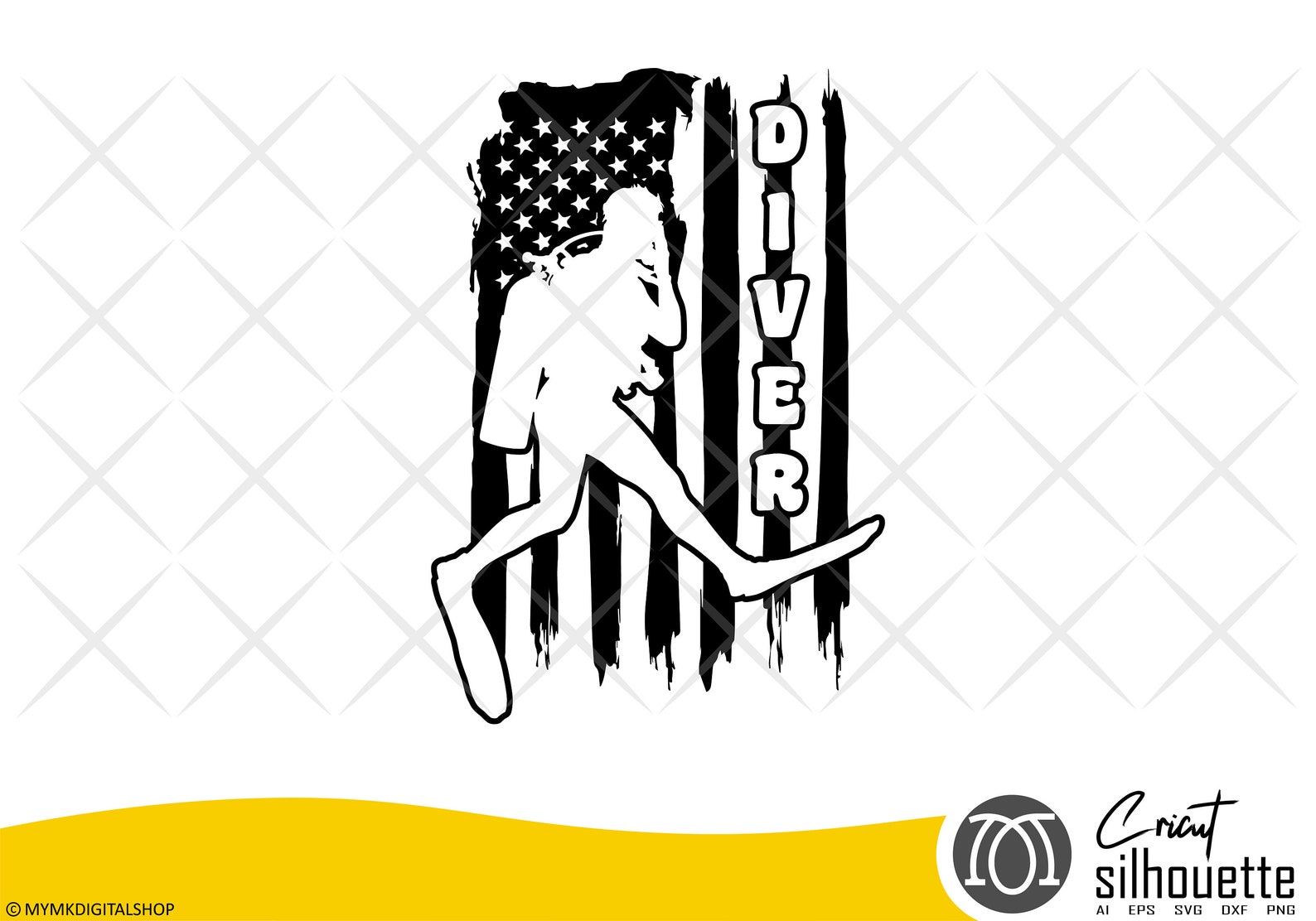 Scuba Diver US Flag Svg File Scuba Svg Scuba Diving Svg Etsy
