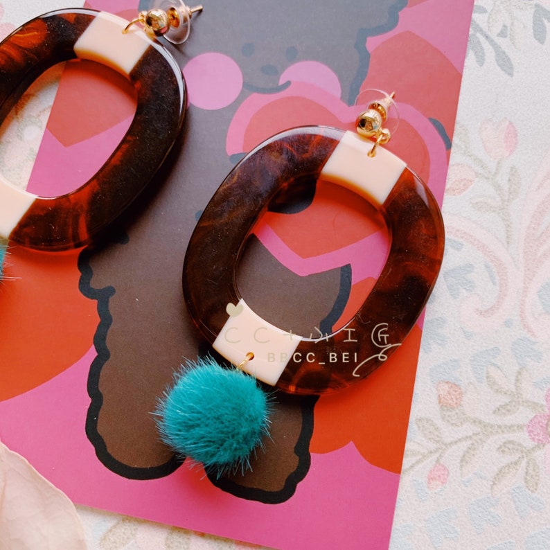 CC Original Design Earrings Handmade High Quality Unique Personality Rounds Only One #113