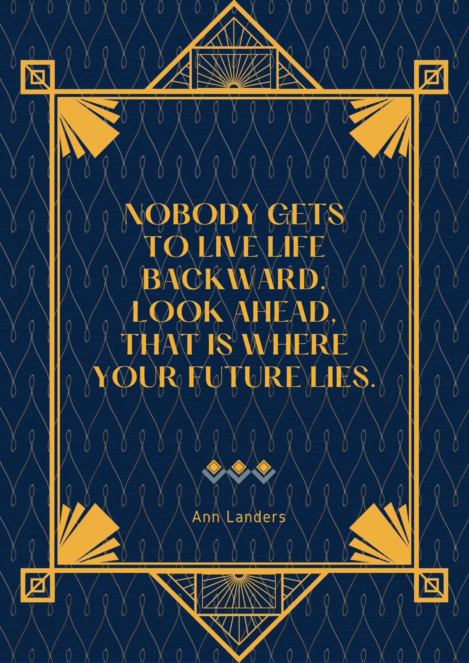 Art Deco Poster Inspirational Quote by Ann Landers Instant Etsy