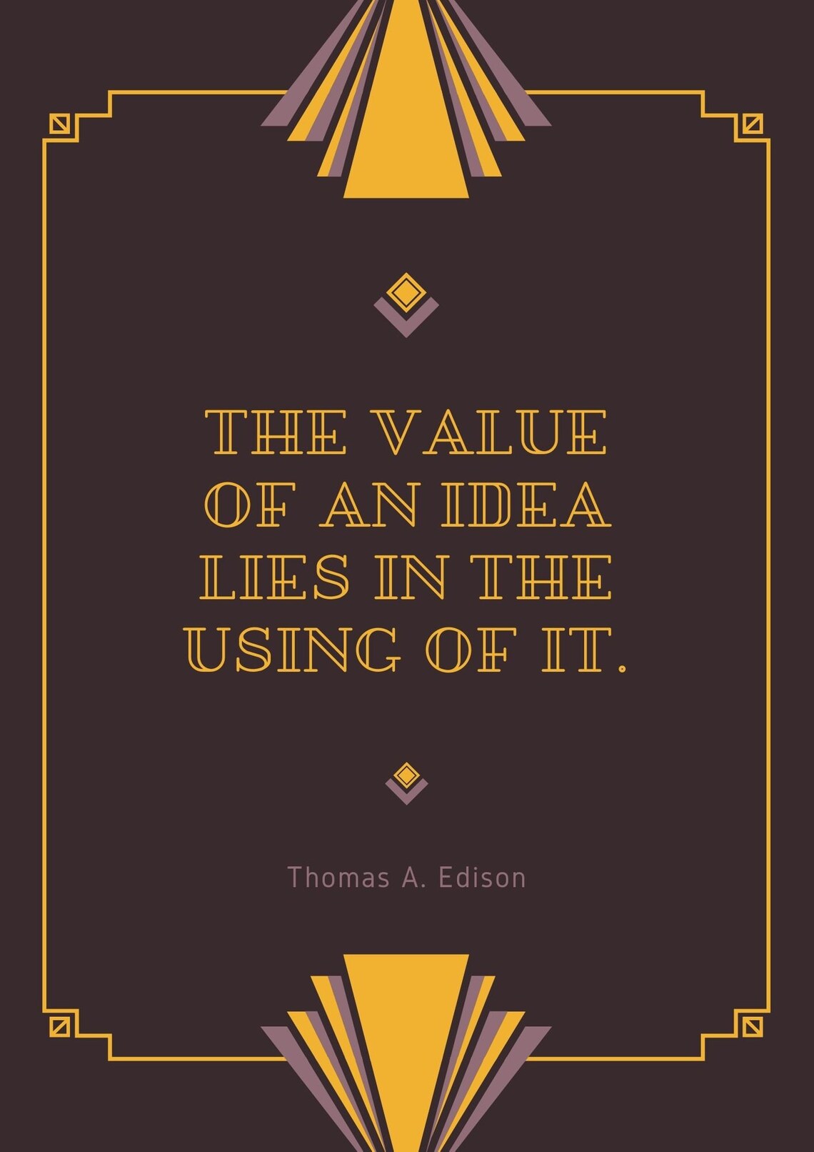 Art Deco Poster Motivational Quote by Thomas A. Edison | Etsy