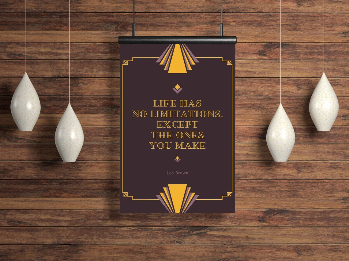Art Deco Poster Motivational Quote by Les Brown Instant Etsy