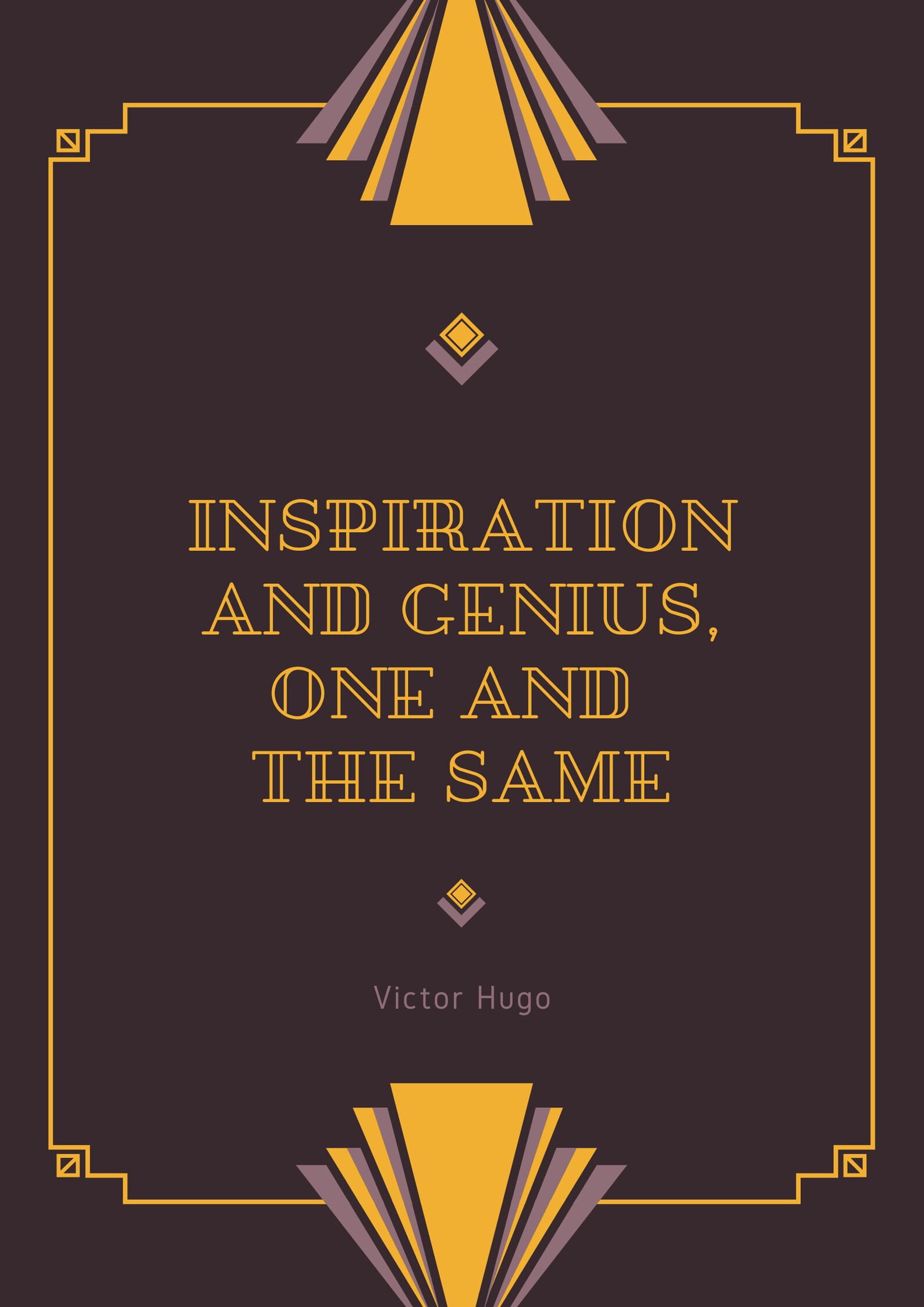 Art Deco Poster Motivational Quote by Victor Hugo Instant Etsy Italia