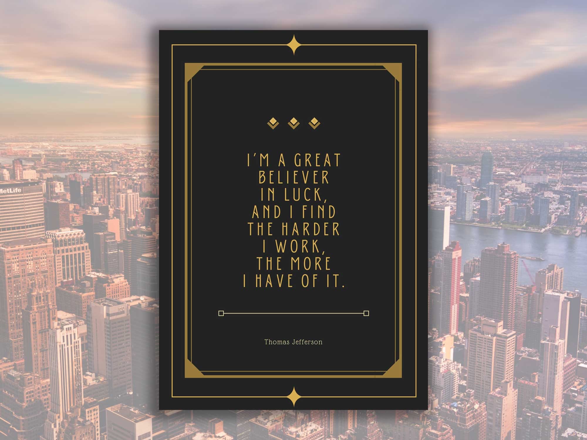 Art Deco Poster Inspirational Quote by Thomas Jefferson Etsy