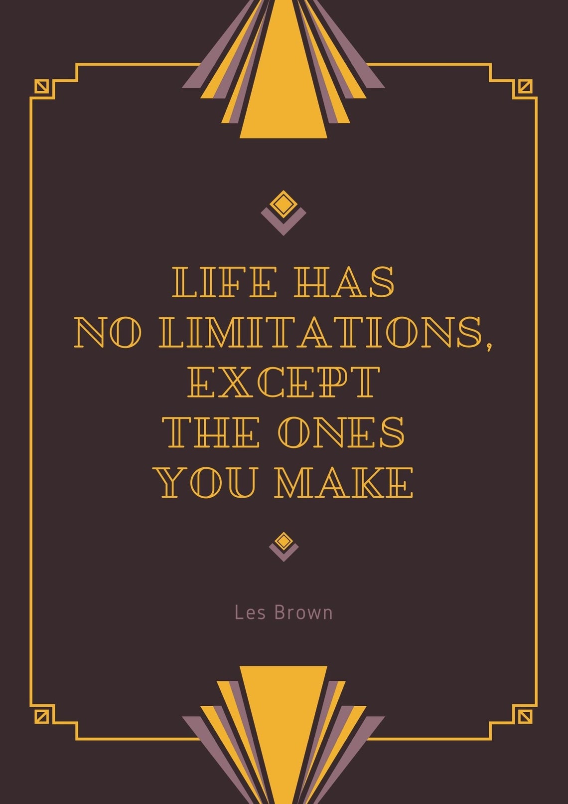 Art Deco Poster Motivational Quote by Les Brown Instant | Etsy