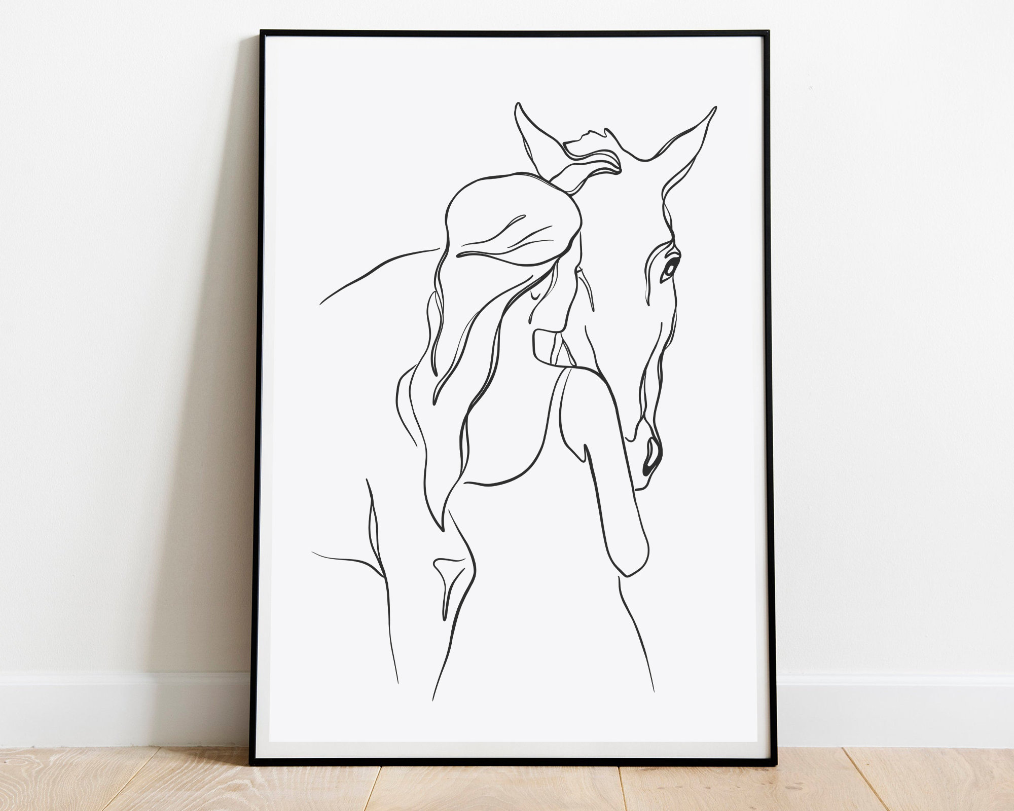 Printable Horse Wall Art Equestrian Horse Lover Gift Minimal Etsy