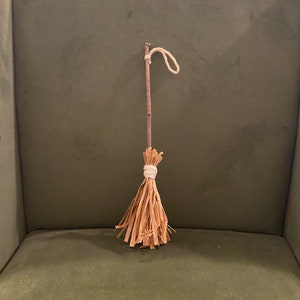 Besom Broom with Raffia - medium