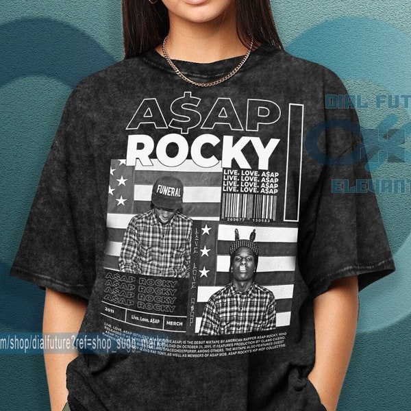 Limited Retro Vintage Style Bootleg ASAP ROCKY Premium Oversized Washed DF001