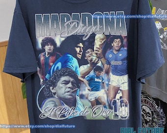 Diego Maradona Vintage 90s T-Shirt, Gift For Woman and Man Unisex T-Shirt. Diego Maradona Vintage Style. Diego Maradona Homage Tribute Shirt