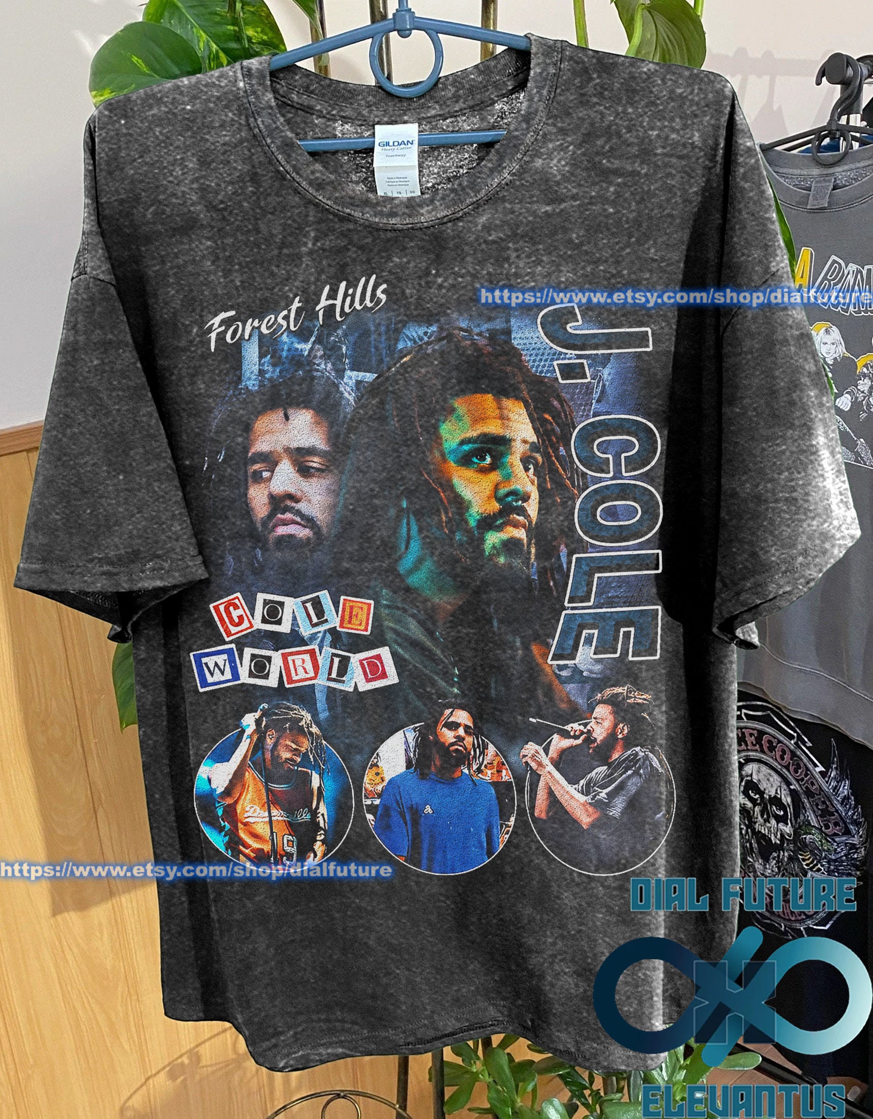 【KOOLOSET】Premium New York Hip Hop Tee Vintage Wash J Cole T-shirt, Vintage Style J Cole Oversize T