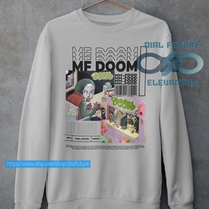 Vintage Bootleg Inspired Sweatshirt | Graphic Unisex Crewneck | Mf Doom - MM...FOOD Sweatshirt, Aesthetic Pop Album DFSWTR004