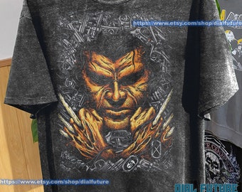Limited Retro Vintage Style Bootleg Anime Vintage Wolverine Oversize Premium wash tee DF-002