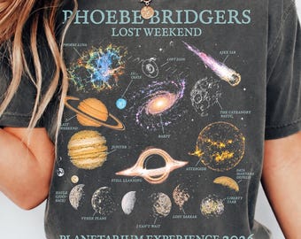 Phoebe Bridgers Shirt, Lost Weekend Planetarium Experience 2026 T-Shirt, Retro Indie Music Fan Comfort Colors Tee, Space Astronomy Shirt